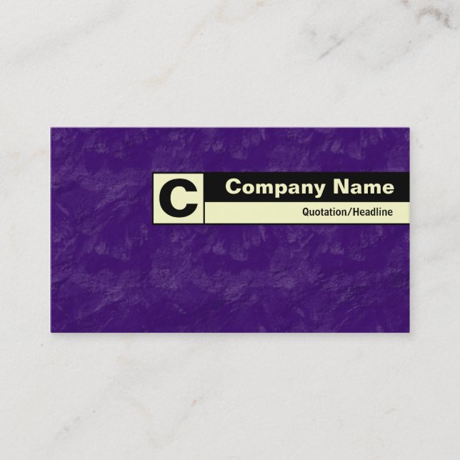 Edge Labelled Monogram - Deep Purple Brushed Business Card (Front)
