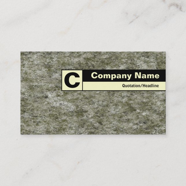 Edge Labelled Monogram - Digital Granite Business Card (Front)