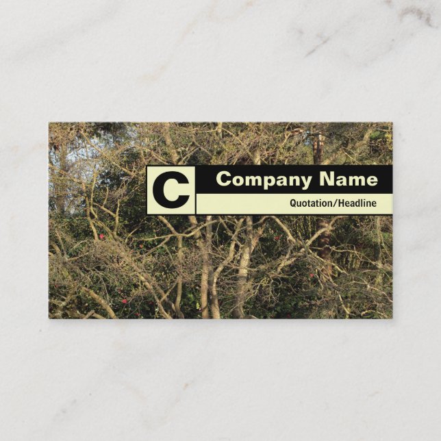 Edge Labelled Monogram - Golden Branches Business Card (Front)