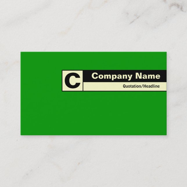 Edge Labelled Monogram - Green 009900 Business Card (Front)