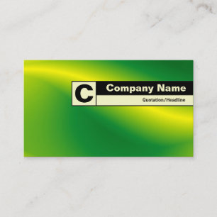 Edge Labelled Monogram - Green Wave Business Card