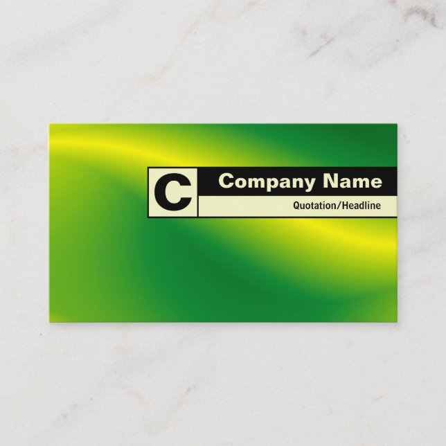 Edge Labelled Monogram - Green Wave Business Card (Front)