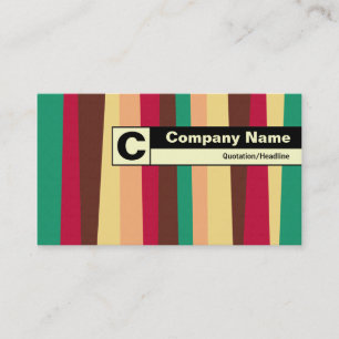 Edge Labelled Monogram - Irregular Stripes 02 Business Card