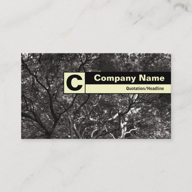 Edge Labelled Monogram - Japanese Branches 01 Business Card (Front)