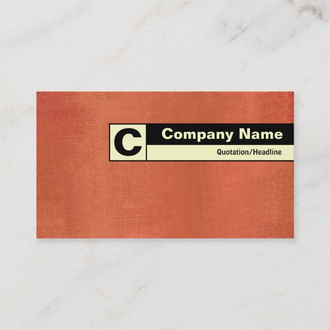 Edge Labelled Monogram - Painted Terracotta Business Card (Front)