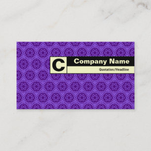 Edge Labelled Monogram - Purple Geometric Pattern Business Card