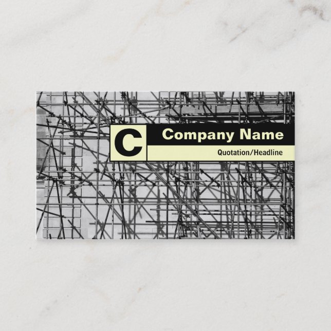 Edge Labelled Monogram - Scaffolding Business Card (Front)
