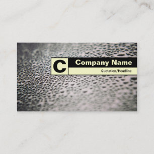 Edge Labelled Monogram - Water Droplets on Glass 1 Business Card
