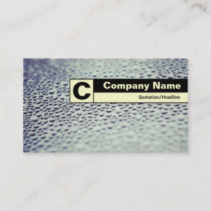 Edge Labelled Monogram - Water Droplets on Glass 1 Business Card