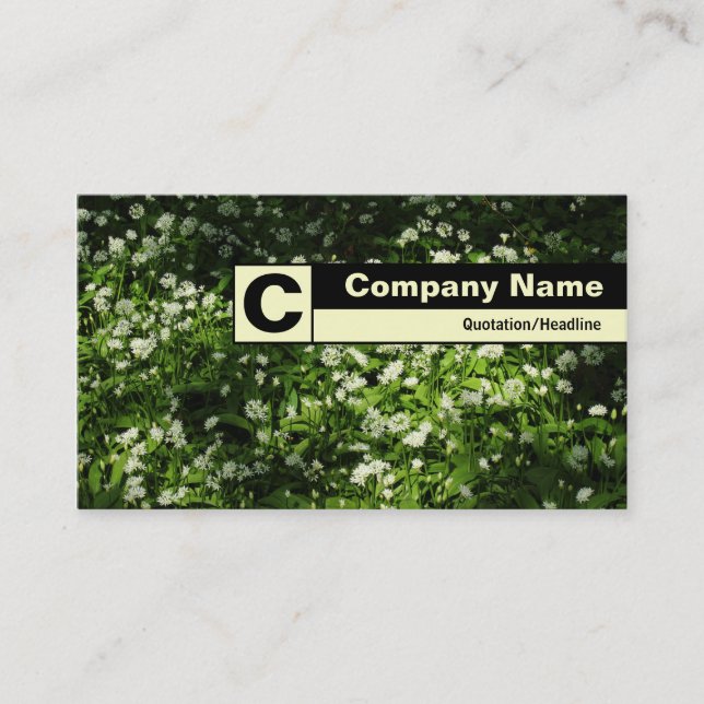Edge Labelled Monogram - Wild Garlic Business Card (Front)