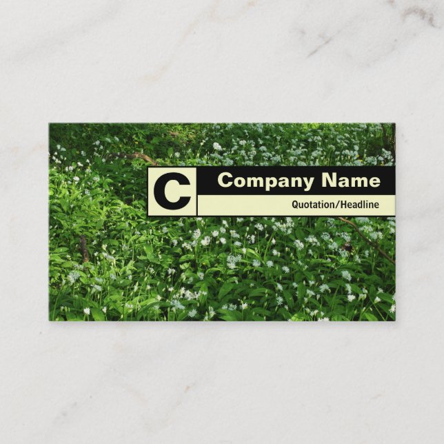 Edge Labelled Monogram - Woodland Flowers Business Card (Front)