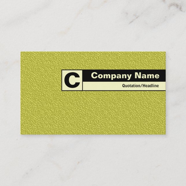 Edge Labelled Monogram - Yellow Embossed Tex Business Card (Front)