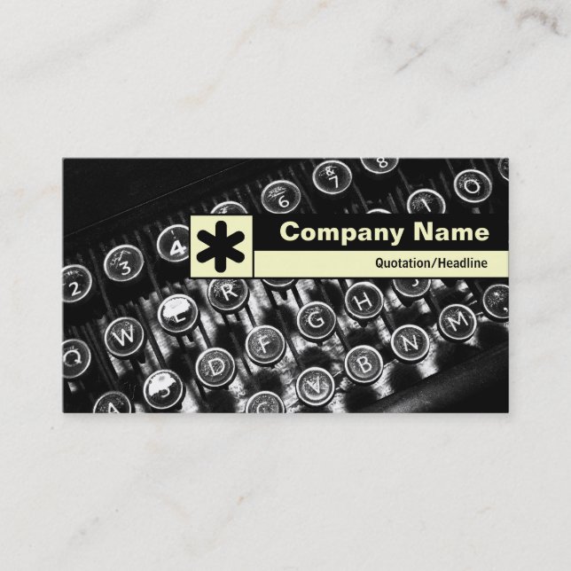 Edge Labelled - Old Typewriter Business Card (Front)