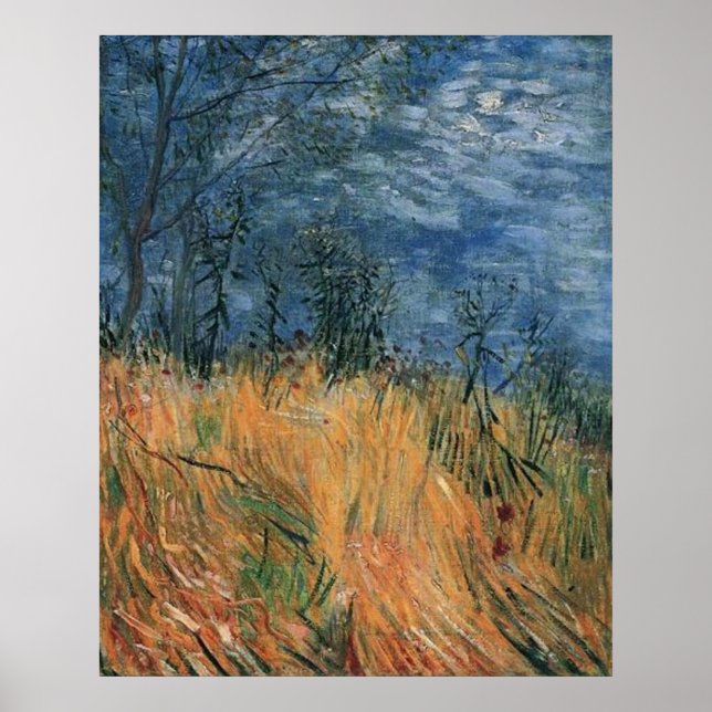 Edge Of a Wheat field With Poppies 1887, van Gogh Poster (Front)