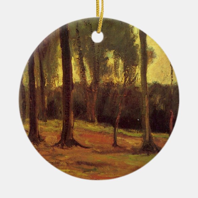 Edge of a Wood by Vincent van Gogh Ceramic Tree Decoration (Front)