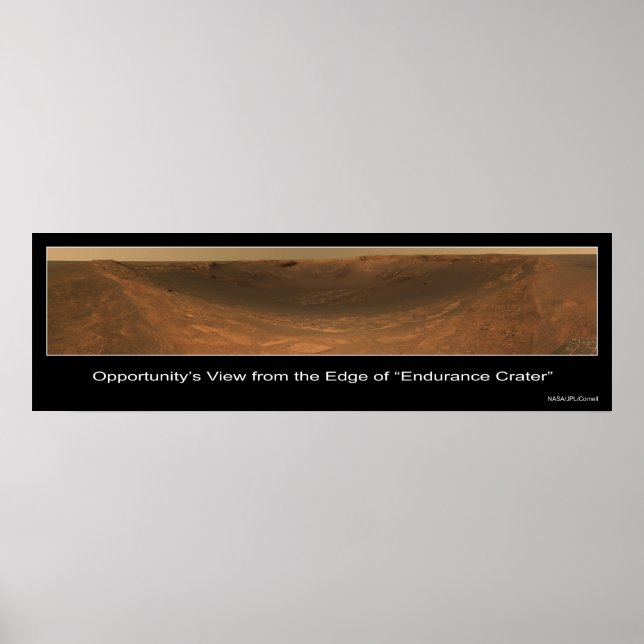Edge of Endurance Crater Rover View on Mars Poster (Front)