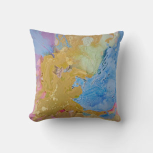 Edge of the Plains modern abstract pastel colours Cushion