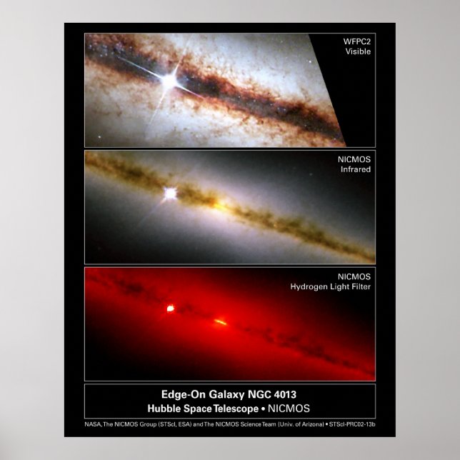 Edge-on Galaxy NGC 4013 Hubble Telescope Poster (Front)