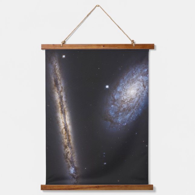 Edge-On Galaxy Ngc 4302 & Tilted Galaxy Ngc 4298 Hanging Tapestry (Front)