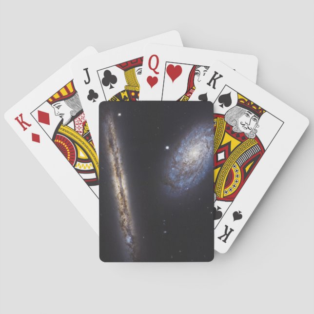 Edge-On Galaxy Ngc 4302 & Tilted Galaxy Ngc 4298 Playing Cards (Back)