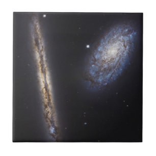 Edge-On Galaxy Ngc 4302 & Tilted Galaxy Ngc 4298 Tile