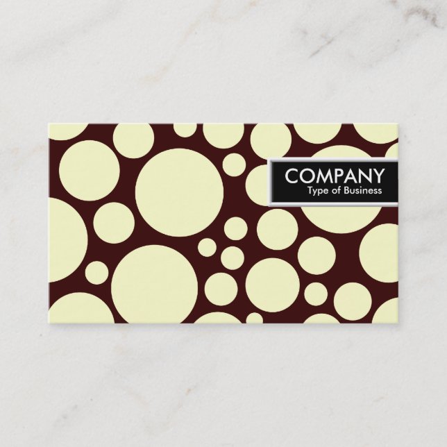 Edge Tag - Spotty - Cream on Dark Brown (Front)