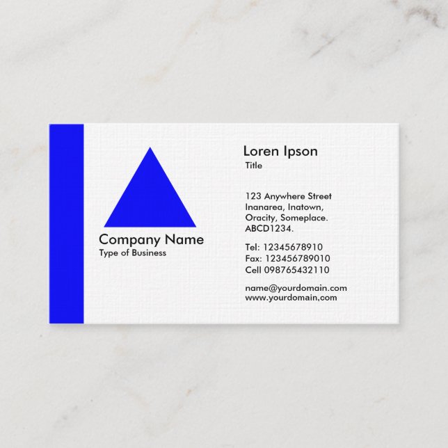 Edge Triangle - Blue Business Card (Front)