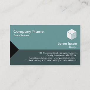 Edge Triangle II - Shades of Ocean Green Business Card