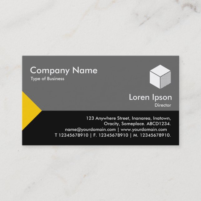 Edge Triangle III - Amber, Black with Grey Business Card (Front)