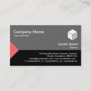 Edge Triangle III - Tropical Pink, Black with Grey Business Card