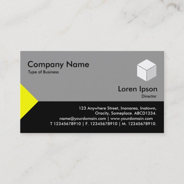 Edge Triangle III - Yellow, Black with Grey Business Card (Front)