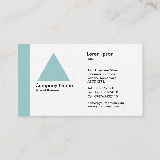 Edge Triangle - Light Blue Green Business Card (Front)