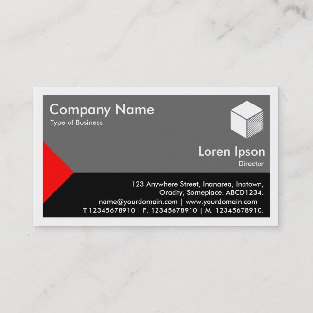 Edge Triangle - Red, Black & Grey Business Card (Front)