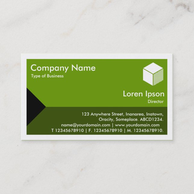 Edge Triangle - Shades of Avocado Business Card (Front)