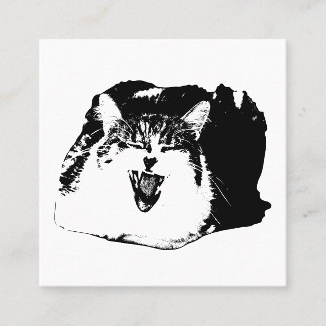 Edge Work, Signature Meow Square Business Card (Front)