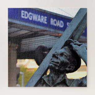 Edgeware Road Station Statue - 20x20 - 676 pcs. Jigsaw Puzzle