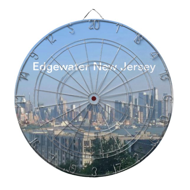 Edgewater Scene with text  Dartboard (Front)