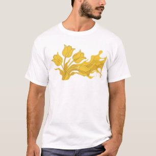 Edgy ABSTRACT FLOWER Designer Graphic T-Shirt