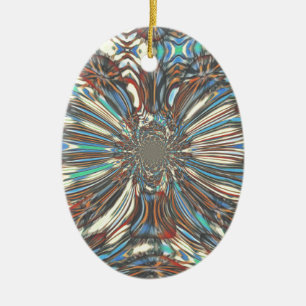 Edgy African Urban Pop Art Abstract Optical Design Ceramic Tree Decoration