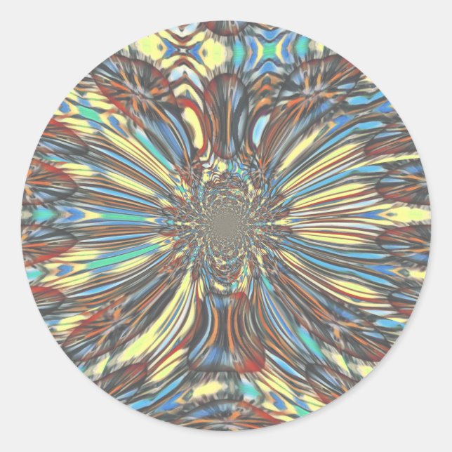 Edgy African Urban Pop Art Abstract Optical Design Classic Round Sticker (Front)