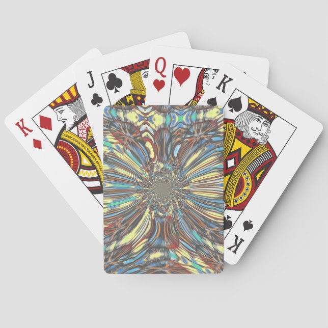 Edgy African Urban Pop Art Abstract Optical Design Playing Cards (Back)
