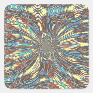 Edgy African Urban Pop Art Abstract Optical Design Square Sticker