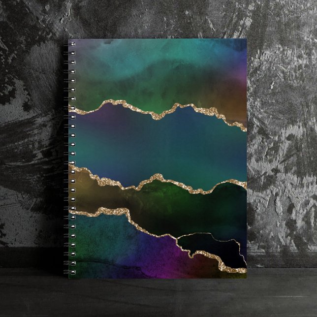 Edgy Agate | Dark Moody Jewel Tone Mystic Teal Notebook (Creator Uploaded)