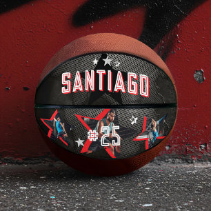 Edgy All-Star Sports Photo Star Design Keepsake Basketball