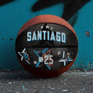 Edgy All-Star Sports Photo Star Design Keepsake Basketball