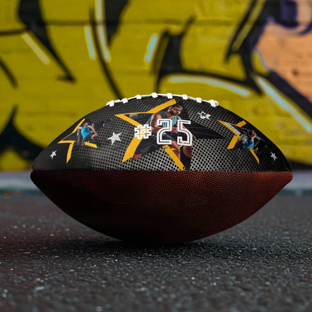 Edgy All-Star Sports Photo Star Design Keepsake Football (Edgy All-Star Sports Photo Star Design Keepsake Football)