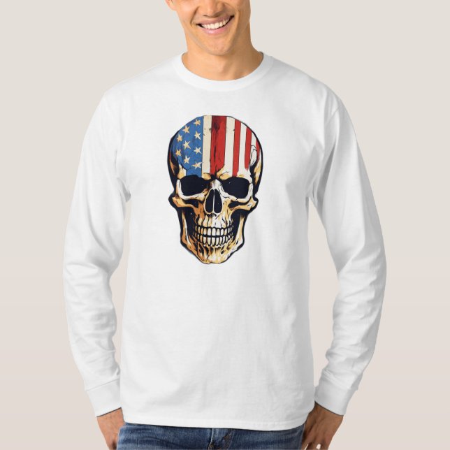 "Edgy and Bold: Skull Printed T-Shirt" man T-Shirt (Front)