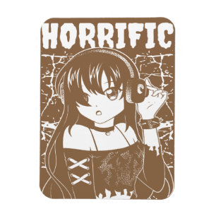 Edgy Anime Girl "Horrific" Grunge Streetwear Magnet