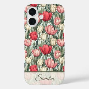 Edgy Anniversary Keepsake Tulip Flower Name iPhone 16 Case