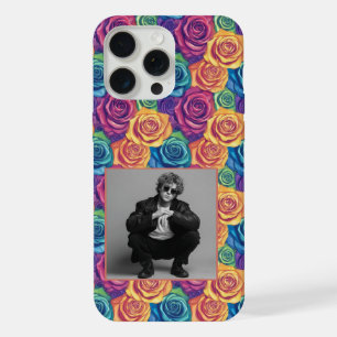 Edgy Birthday Party Rose Flower Photo iPhone 15 Pro Max Case